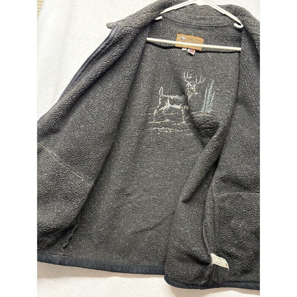 Vintage Bear Ridge Fleece Jacket Deer Outdoors Nature Size XL Made in USA 90s - Picture 5 of 6